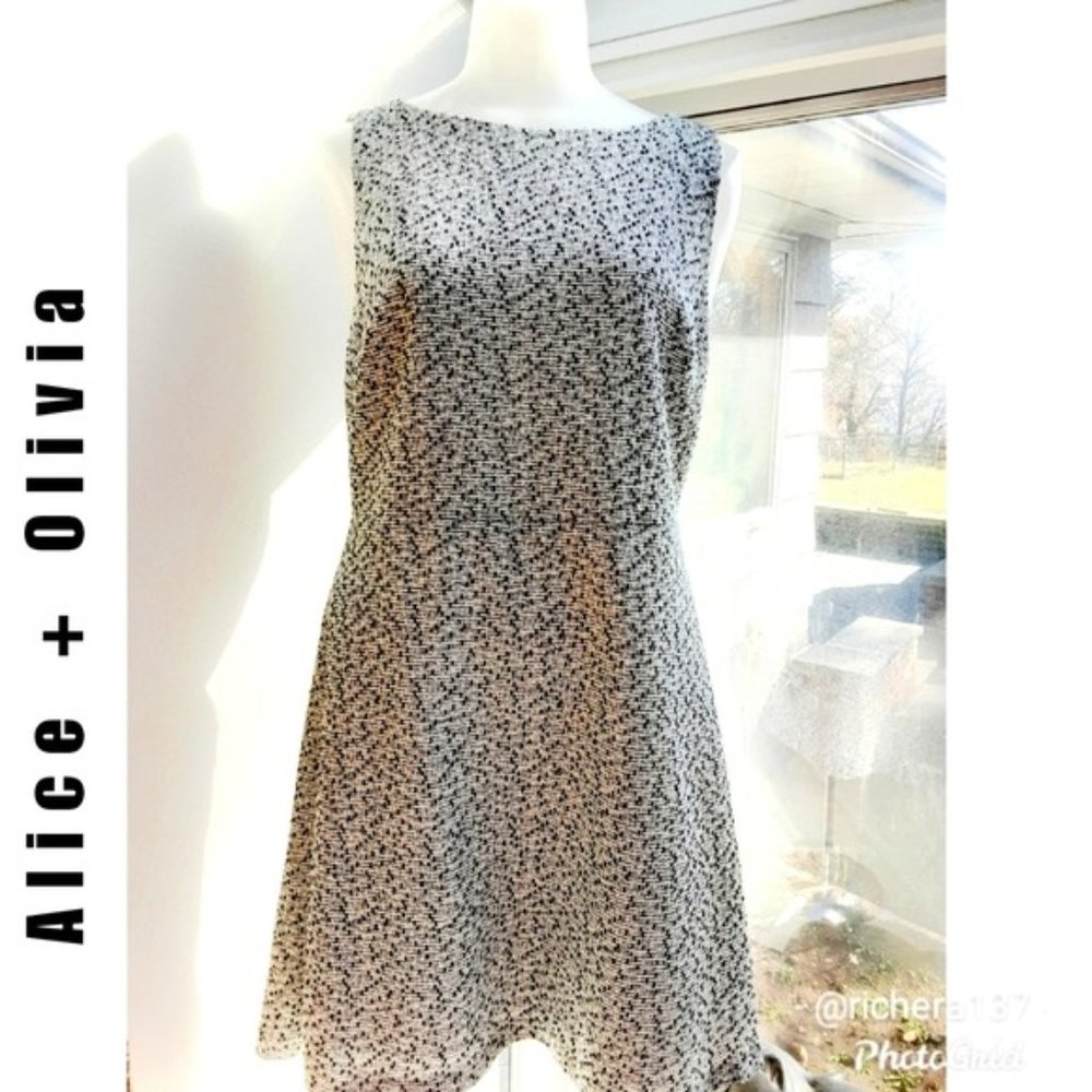 Alice + Olivia Tweed Speckled Cut Out Dress 8